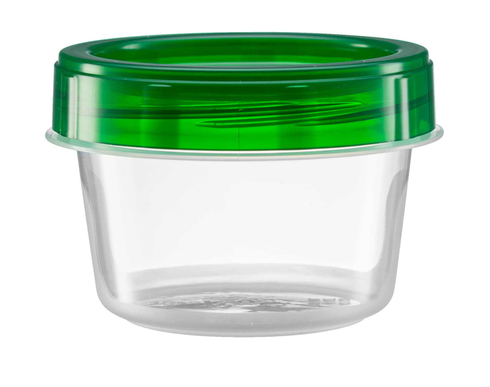 4oz (10 Pack) Clear Bottom Green Top Twist Cap Food Storage Containers with Screw-On Lids - Perfect for Freezer, Meal Prep & Leftovers