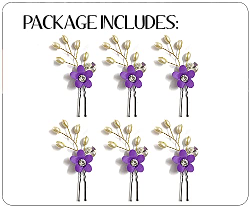Elegant Artificial Pearl & Stone Round Flower Hair Clip for Women - Mauve Hair Accessory | Perfect for Weddings, Parties & Everyday Wear