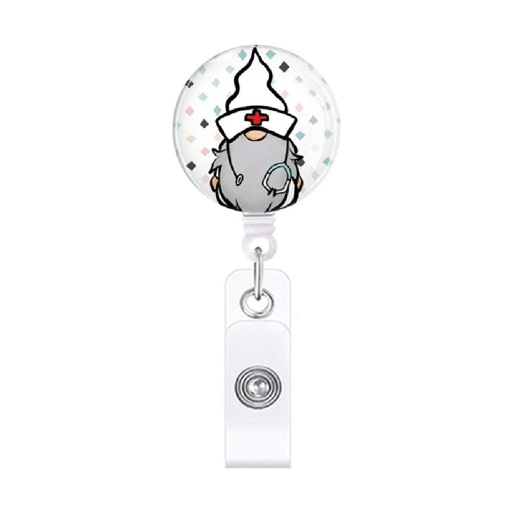 Dwarf Badge Holder with Alligator Clip - 360° Spinning Retractable ID Badge Reel for Nurses, Doctors & Teachers - Hard Plastic Name Tag Holder with Lanyard & Clip for Kids | Perfect for Hospitals, Schools & Office Security