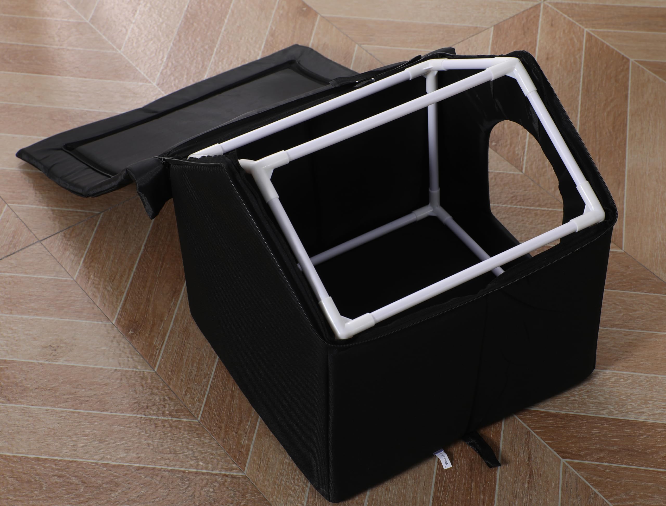 **Outdoor Cat House - Waterproof & Durable Shelter for Feral Cats & Dogs - Medium Black Pet House for Indoor/Outdoor Use - Perfect for Backyard, Garden & Patio**