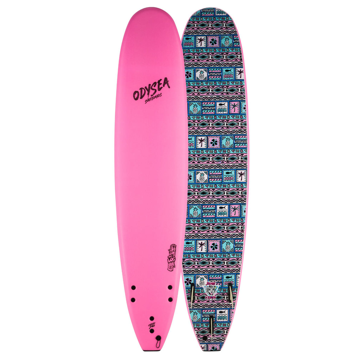 Odysea Log 9'0 Pro Surfboard - JOB Hot Pink 20 - Premium Performance Surfboard for All Wave Conditions | Perfect for Beginners and Intermediate Surfers | Beach, Ocean, and Coastal Surfing Adventures