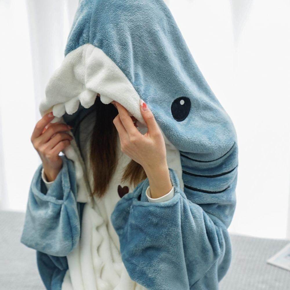Cozy Sharkie™: Soft Shark Hoodie Blanket for Adults - Perfect for Lounging, Movie Nights & Cold Weather