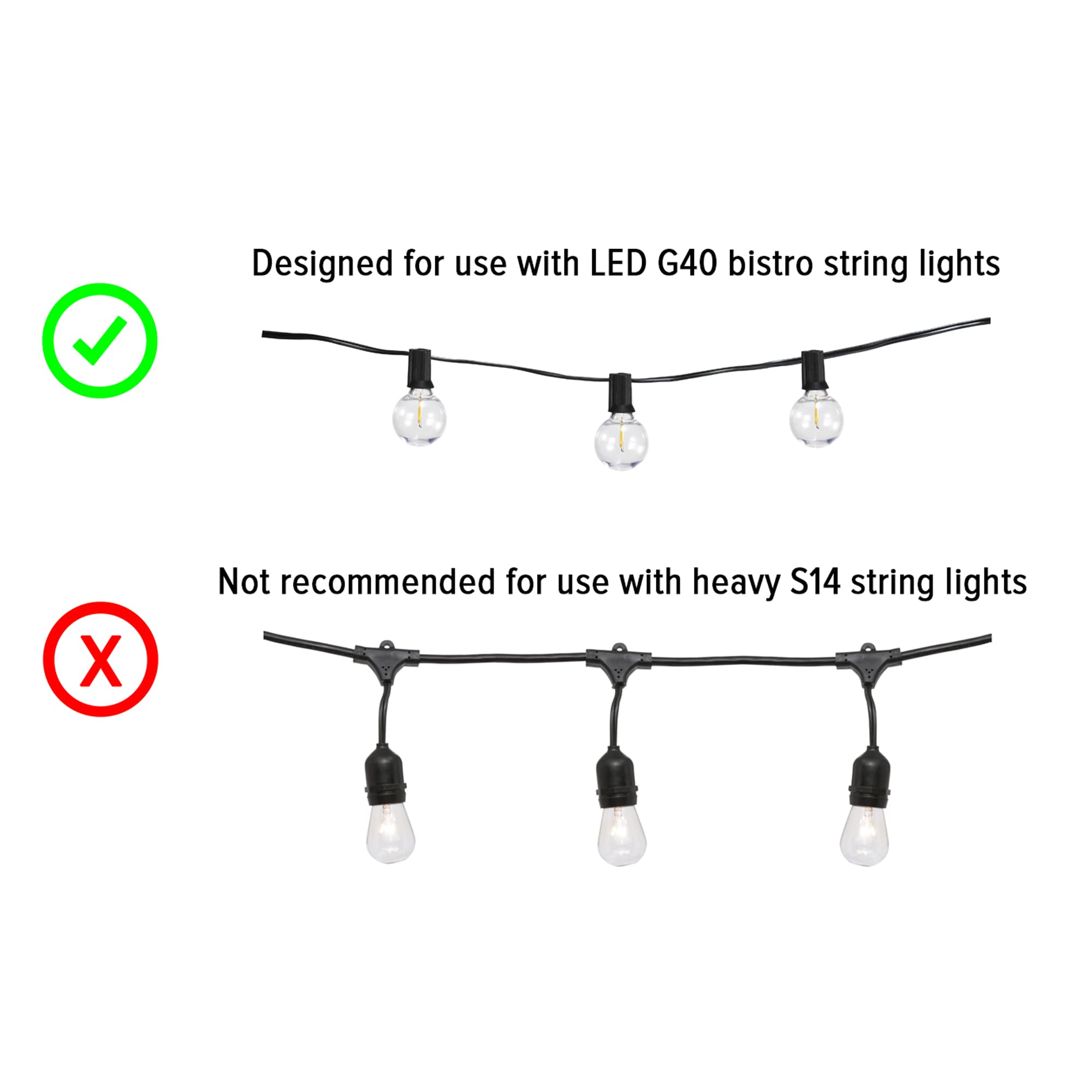 Heavy-Duty 9.5ft Black Outdoor String Light Pole Stand with 30ft G40 Bulbs - Freestanding Tank Base for Patio, Garden, Deck, Wedding & Backyard Lighting Decor | Perfect for Outdoor Parties, BBQ Nights and Landscape Illumination