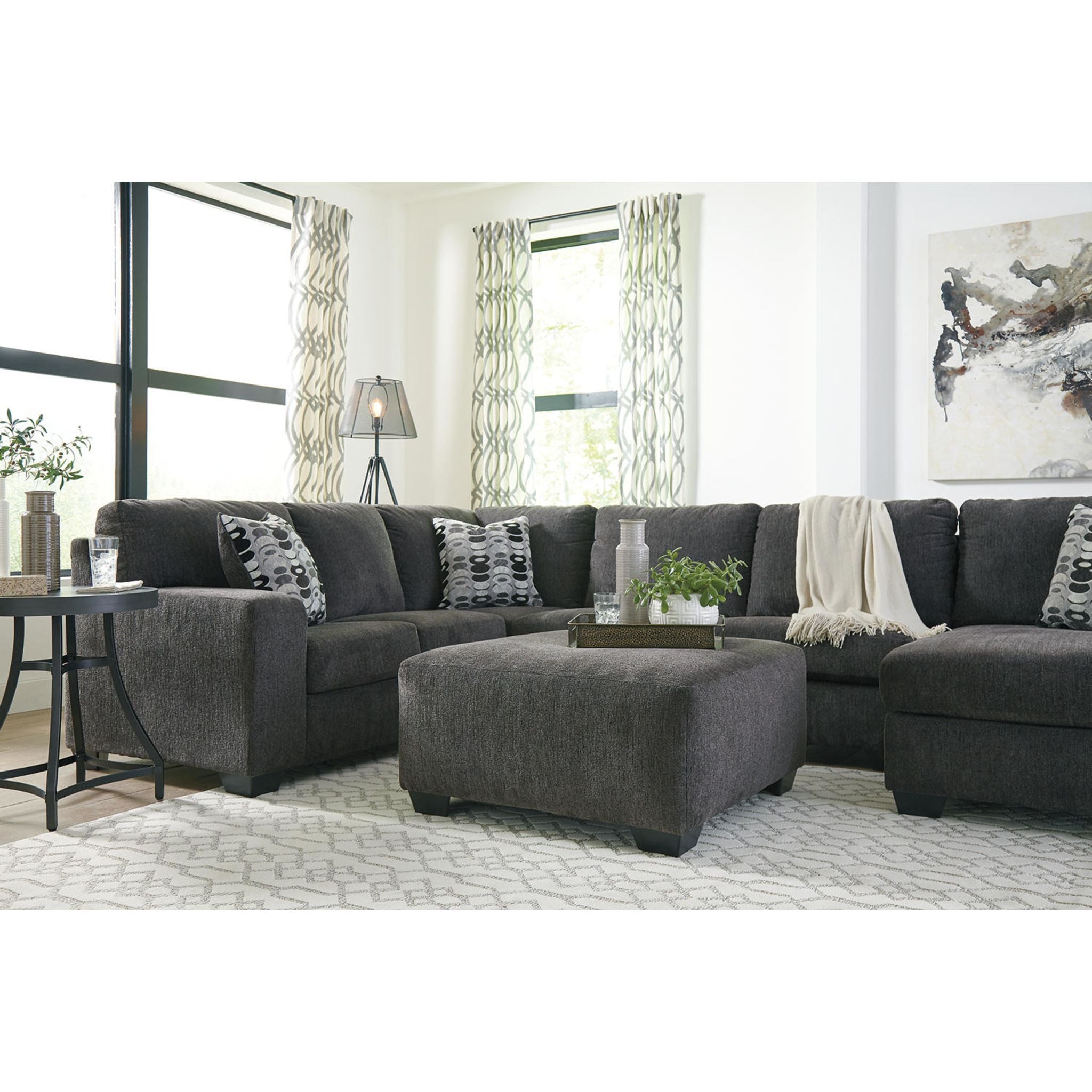 Ballinasloe Oversized Accent Ottoman - Large Round Storage Footrest Pouf with Tufted Design for Living Room, Bedroom & Home Decor