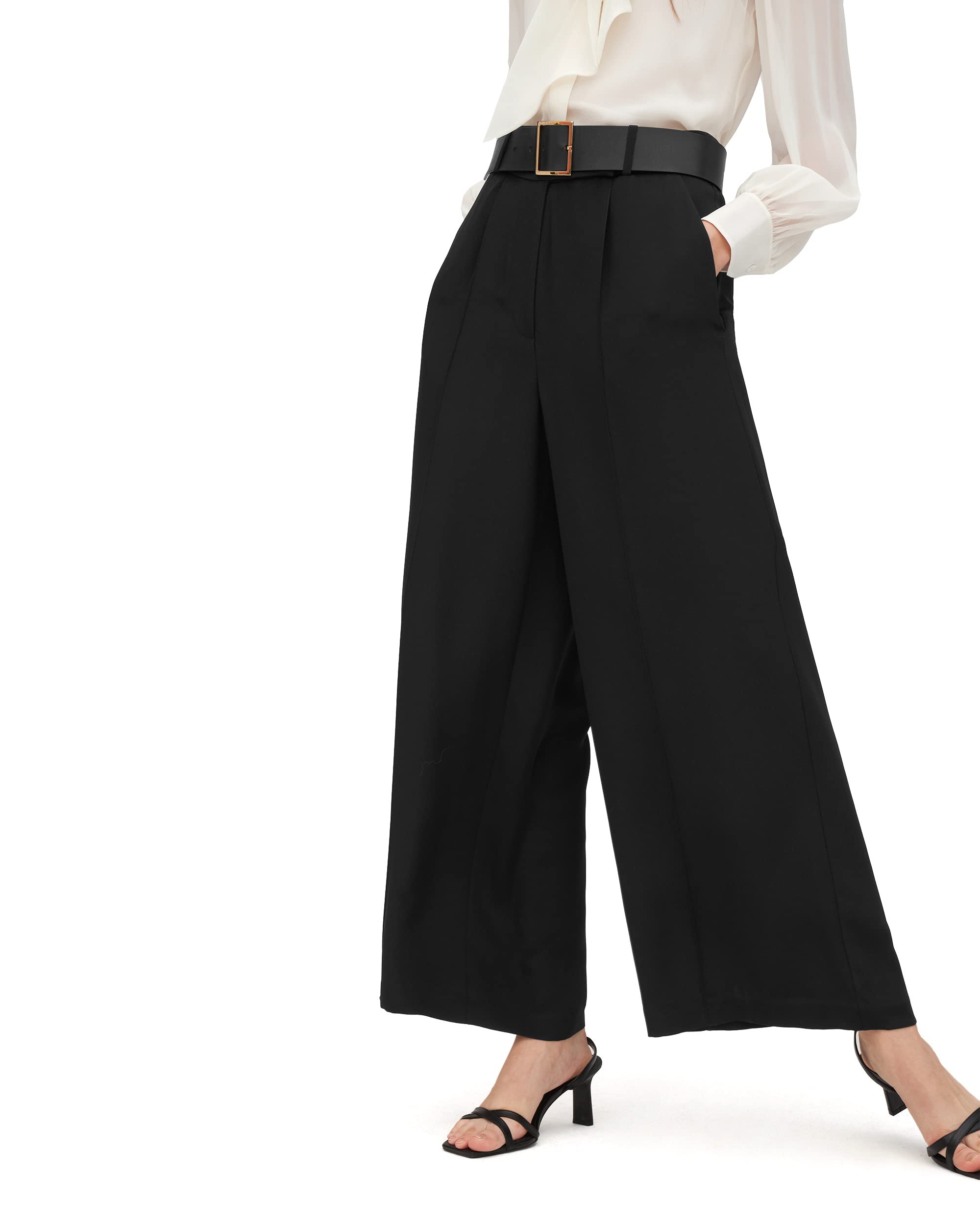 LilySilk 100% Pure 30 Momme Heavy Silk Pants for Women - Wide Leg Lightweight Lounge Trousers for Casual Wear, Travel & Home Comfort