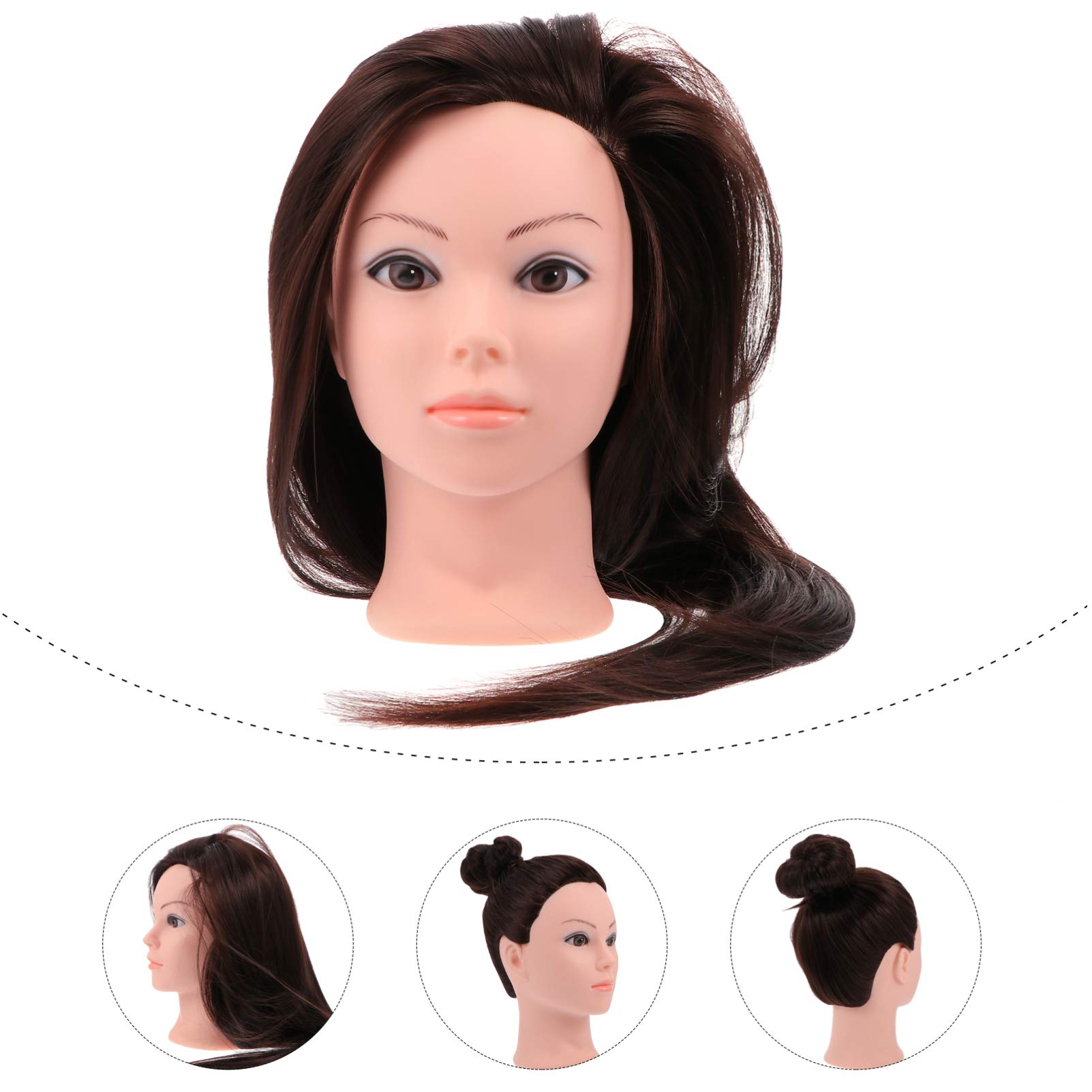 Lurrose Braiding Hair Mannequin Head with Stand - Natural Color Training Head for Braided Wigs Practice, Perfect for Salon Styling & Cosmetology Students