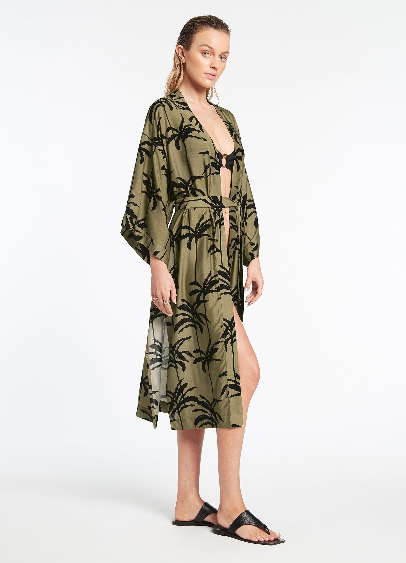 Premium Olive Green Beach Robe for Women - Soft & Lightweight Cover Up - Perfect for Poolside, Spa, and Vacation Wear