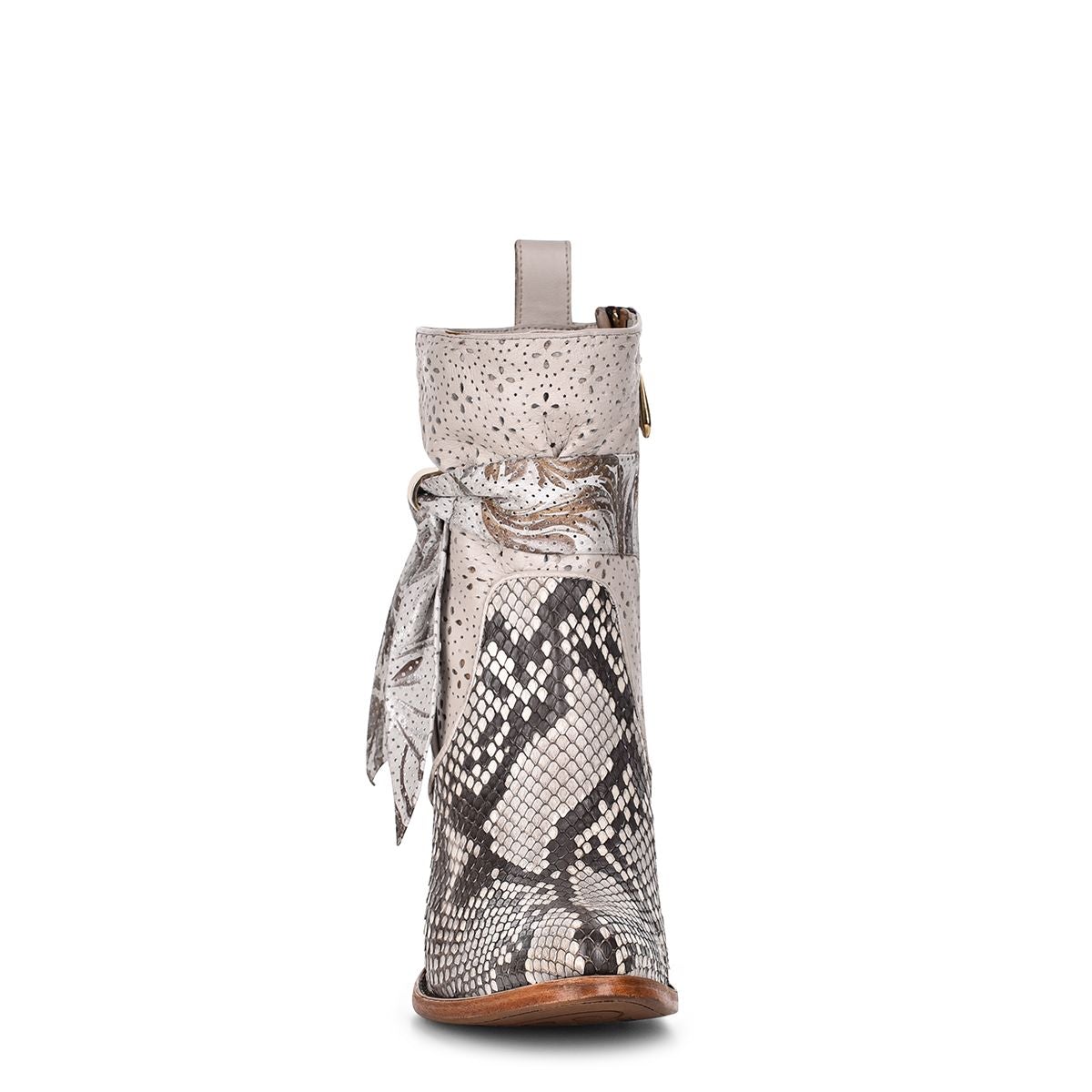 3F50PH Women's Natural White Summer Fashion Python Ankle Boots - Stylish & Comfortable for Casual Outings, Parties & Office Wear