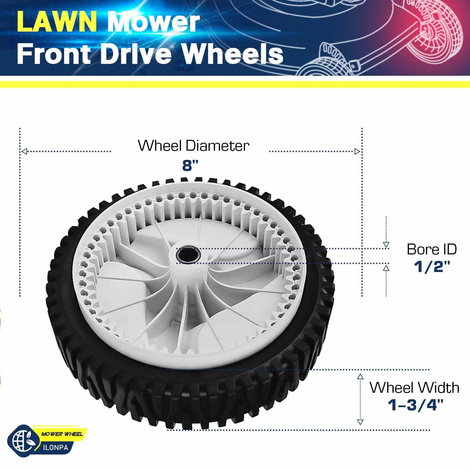 2 Pack Lawn Mower Drive Wheels for AYP 194231x427, Craftsman 532403111 & Husqvarna 532402657 - Replacement Parts for Smooth Lawn Mowing - Perfect for DIY Repairs & Home Garden Maintenance