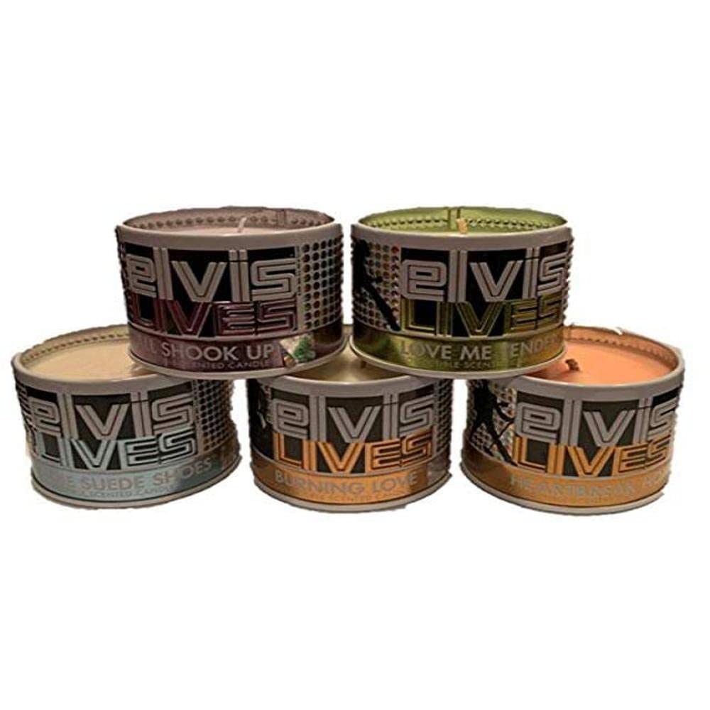 Sonoma Entertainment Candle Set - 5 Piece Collectible Scented Candles Gift Box | Elvis Presley Themed Aromatherapy Candles for Home Decor, Relaxation & Special Occasions