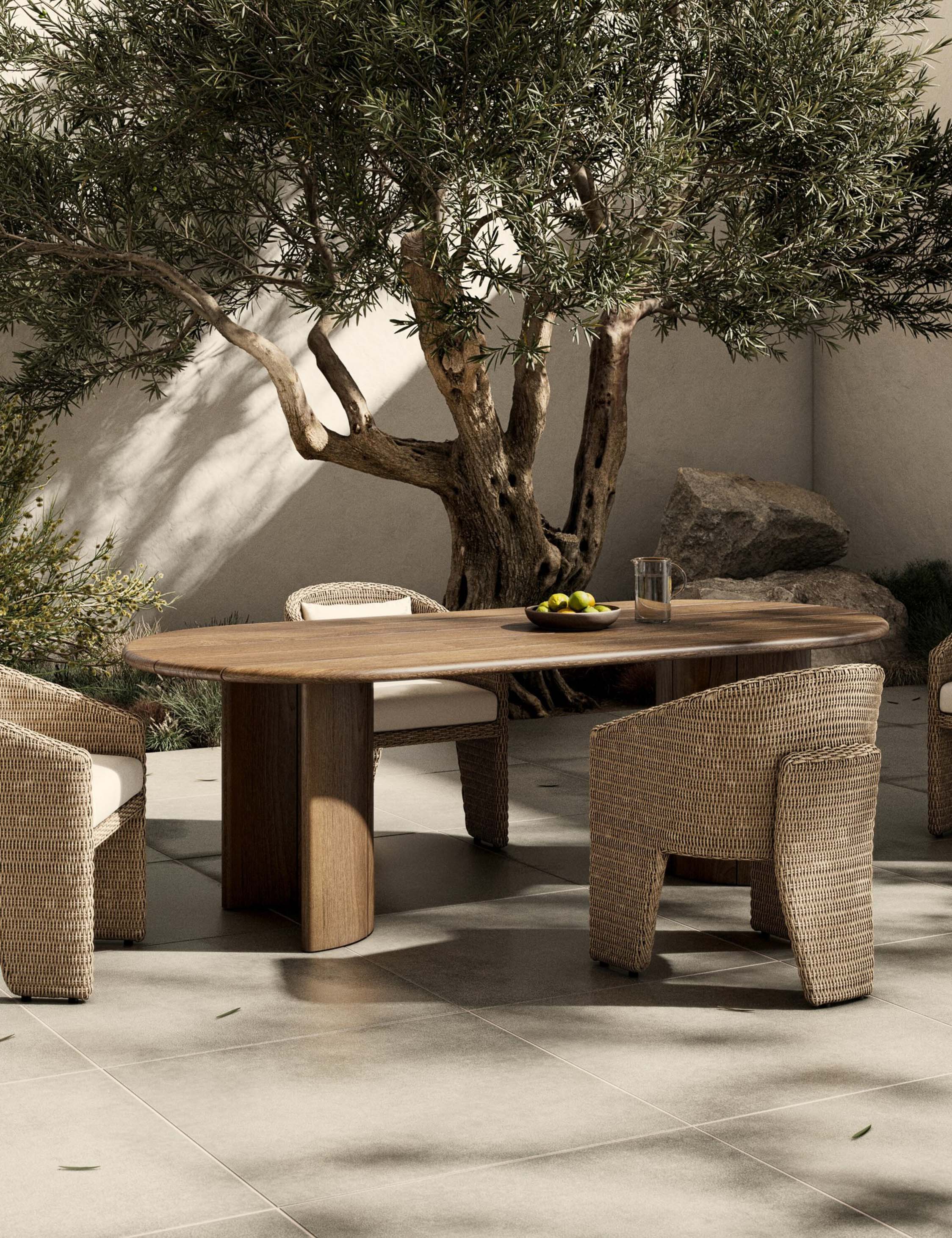 Gilda Outdoor Oval Dining Table - Weather-Resistant Patio Furniture for Garden, Poolside & Backyard Dining