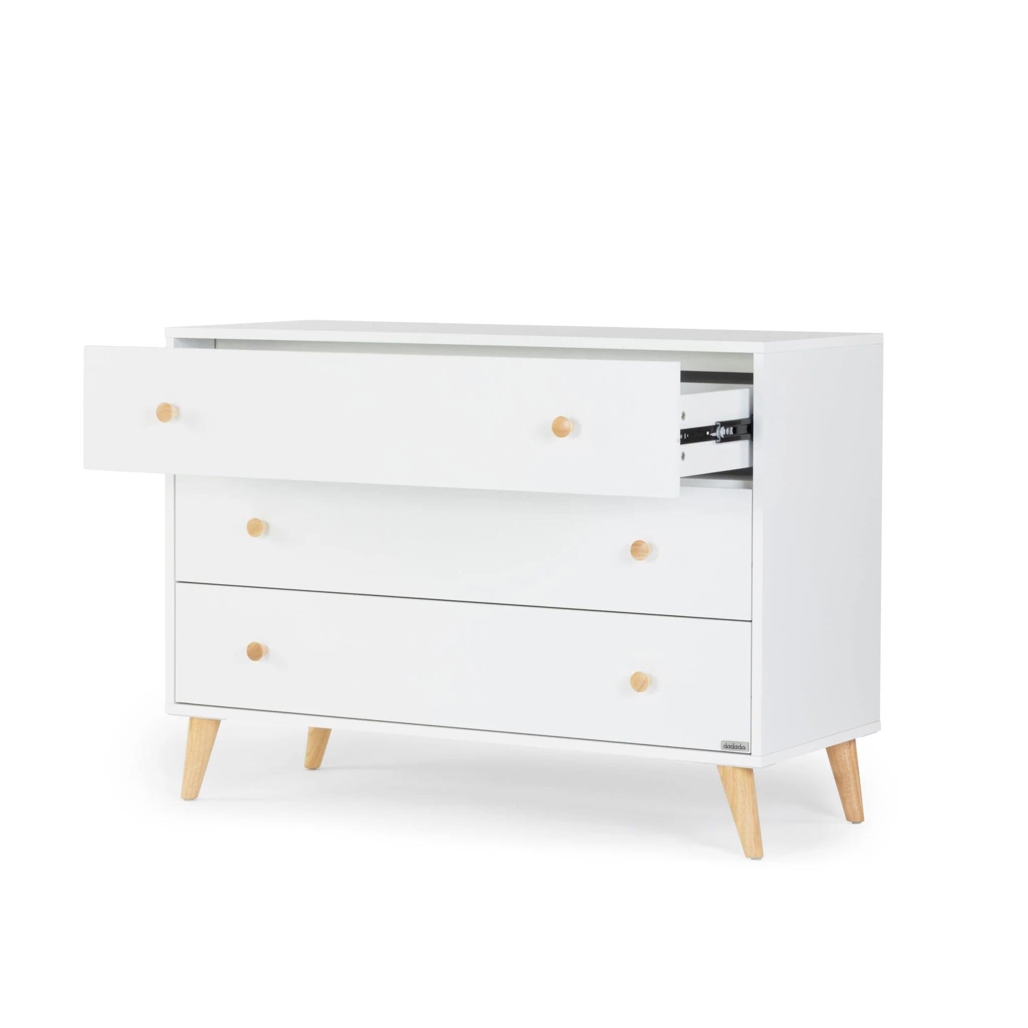 Dadada Austin 3-Drawer Dresser - Modern Wooden Chest of Drawers for Bedroom & Nursery Organization - Perfect for Clothes, Toys, and Home Storage