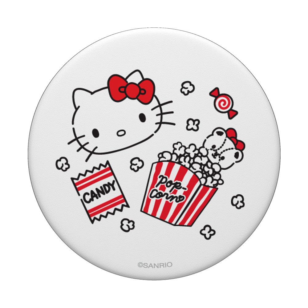 Hello Kitty Candy Popcorn Teddy Bear PopSockets Standard PopGrip - Cute Phone Grip & Stand for iPhone, Samsung, Smartphones - Perfect for Work, Travel, and Selfies