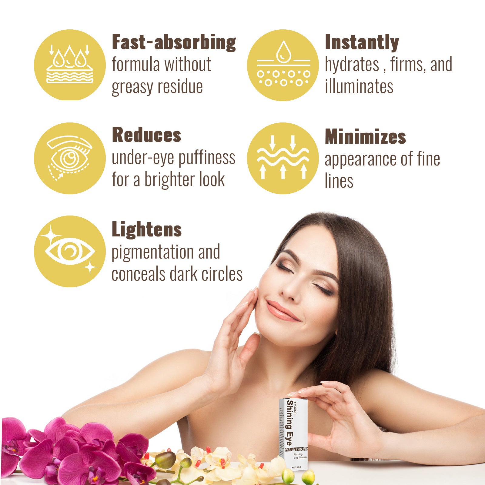 Hydrating Eye Cream for Dark Circles & Wrinkles - Anti-Aging Under Eye Treatment for Puffiness & Fine Lines - Perfect for Night & Day Skincare Routine