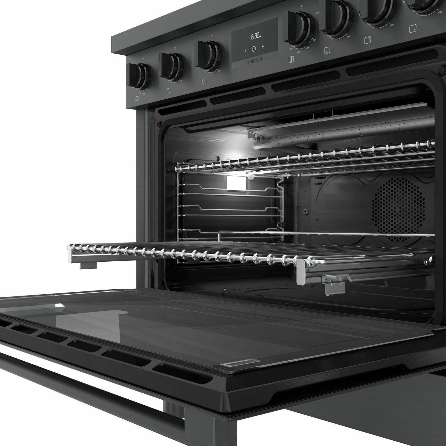 Bosch HGS8645UC 800 Series 36 Inch Gas Freestanding Range - Black Stainless Steel | Professional Kitchen Appliance for Home Chefs & Cooking Enthusiasts | Perfect for Baking, Roasting & Family Meals