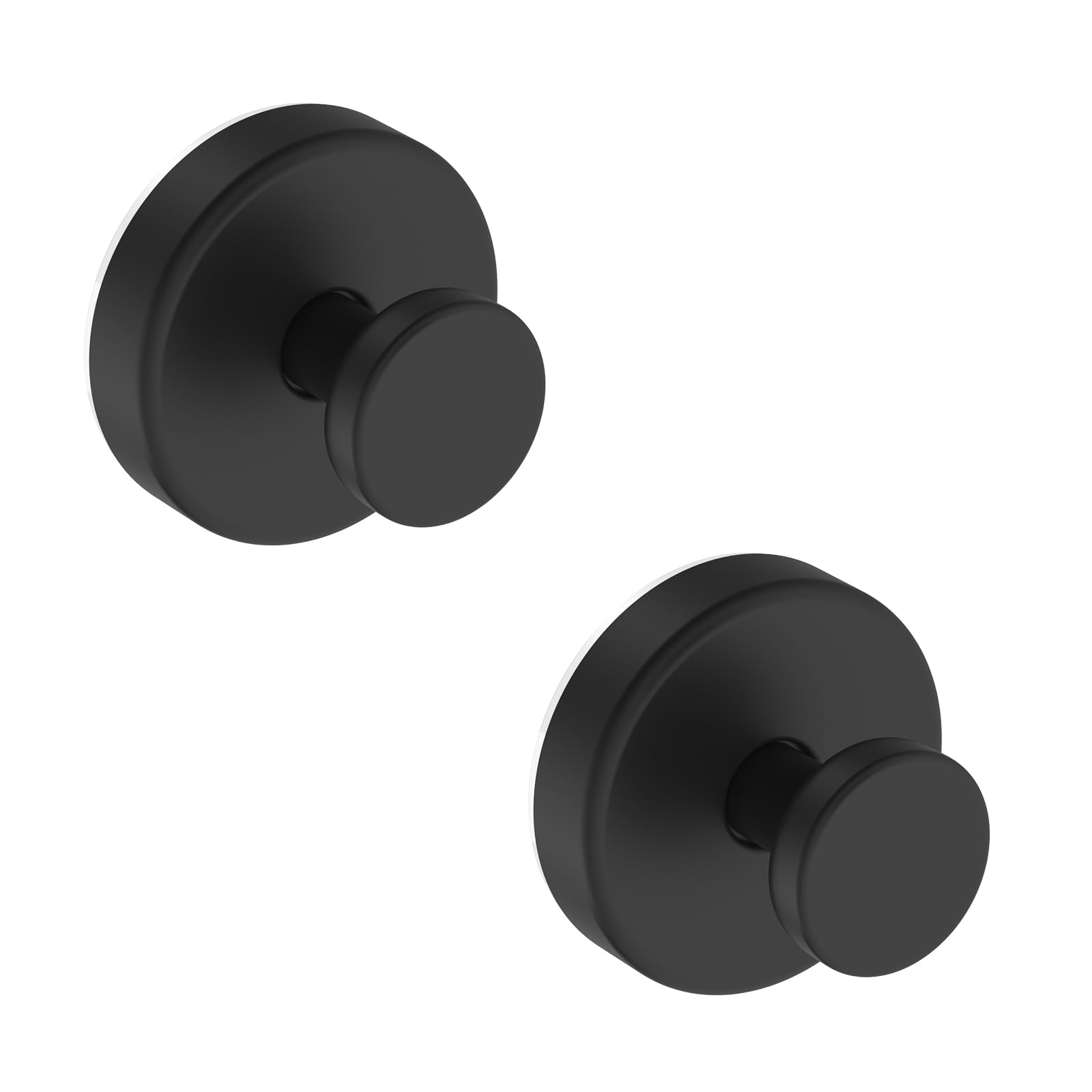 Strong Suction Cup Hooks for Shower, Bathroom & Kitchen - Removable Adhesive Hooks for Towels, Robes & Organizing on Glass, Tile & Walls (2-Pack, Black) - Perfect for Hanging Bath Accessories & Kitchen Utensils