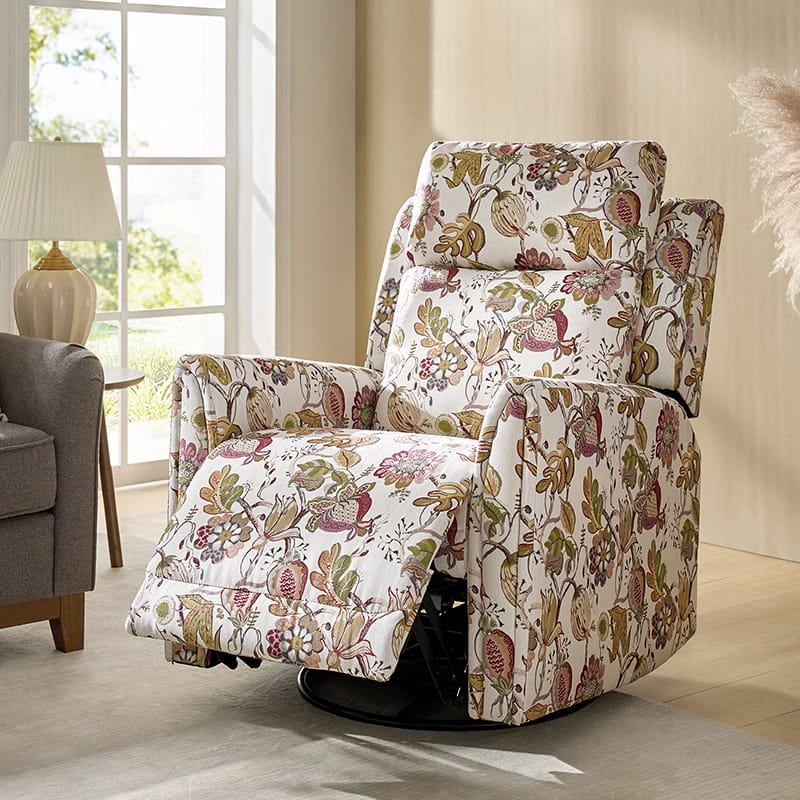 Alois Swivel Rocker Recliner Chair with Adjustable Headrest - Comfortable Living Room Furniture for Relaxing, Reading & Watching TV