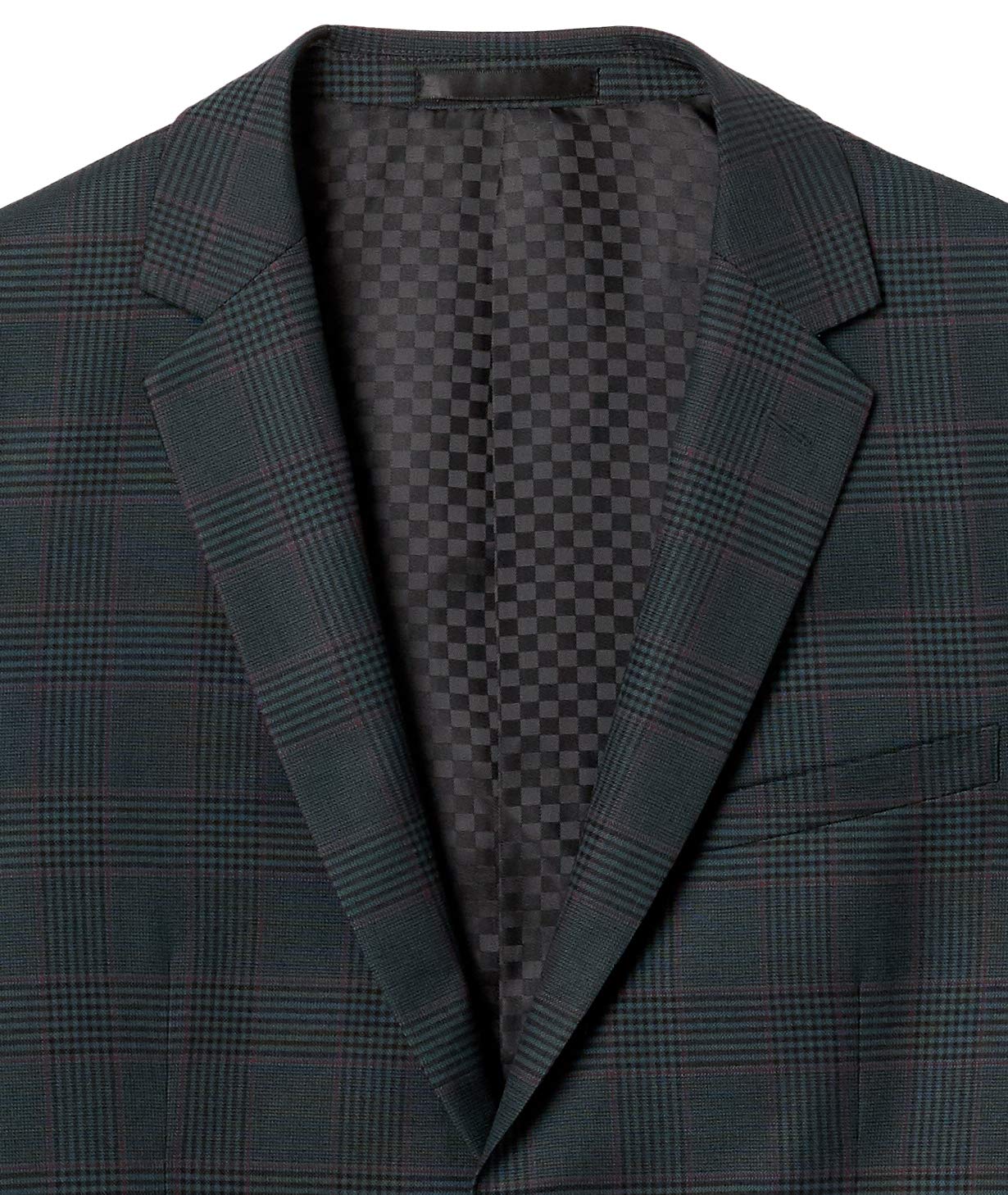 Adam Baker Men's Ultra Slim Fit Notch Lapel Plaid Sport Coat Blazer - Stylish Formal & Business Attire for Weddings, Office & Special Events