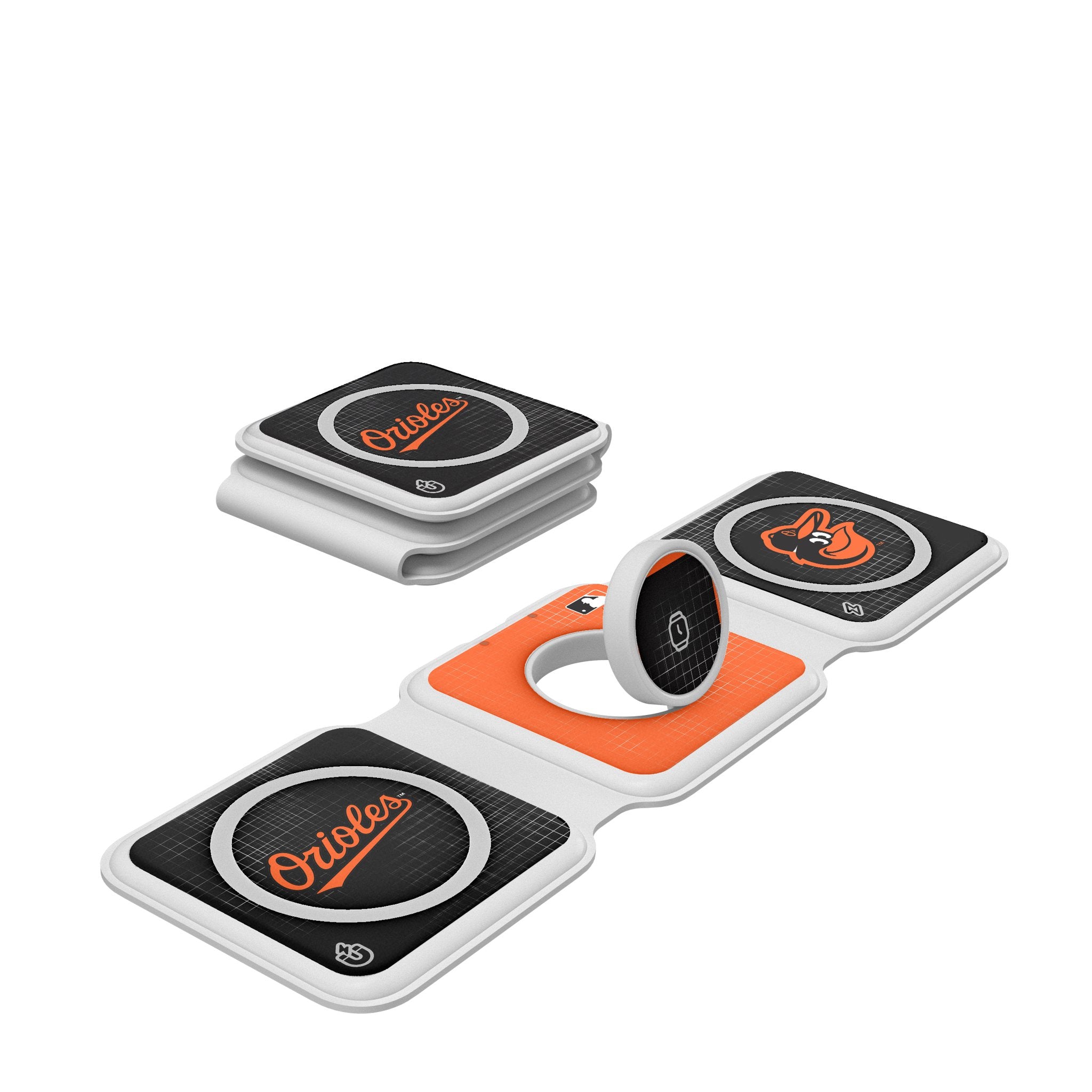 Baltimore Orioles Hatch Foldable 3-in-1 Wireless Charger - Fast Charging for iPhone, Android & AirPods - Perfect for Home, Office & Travel