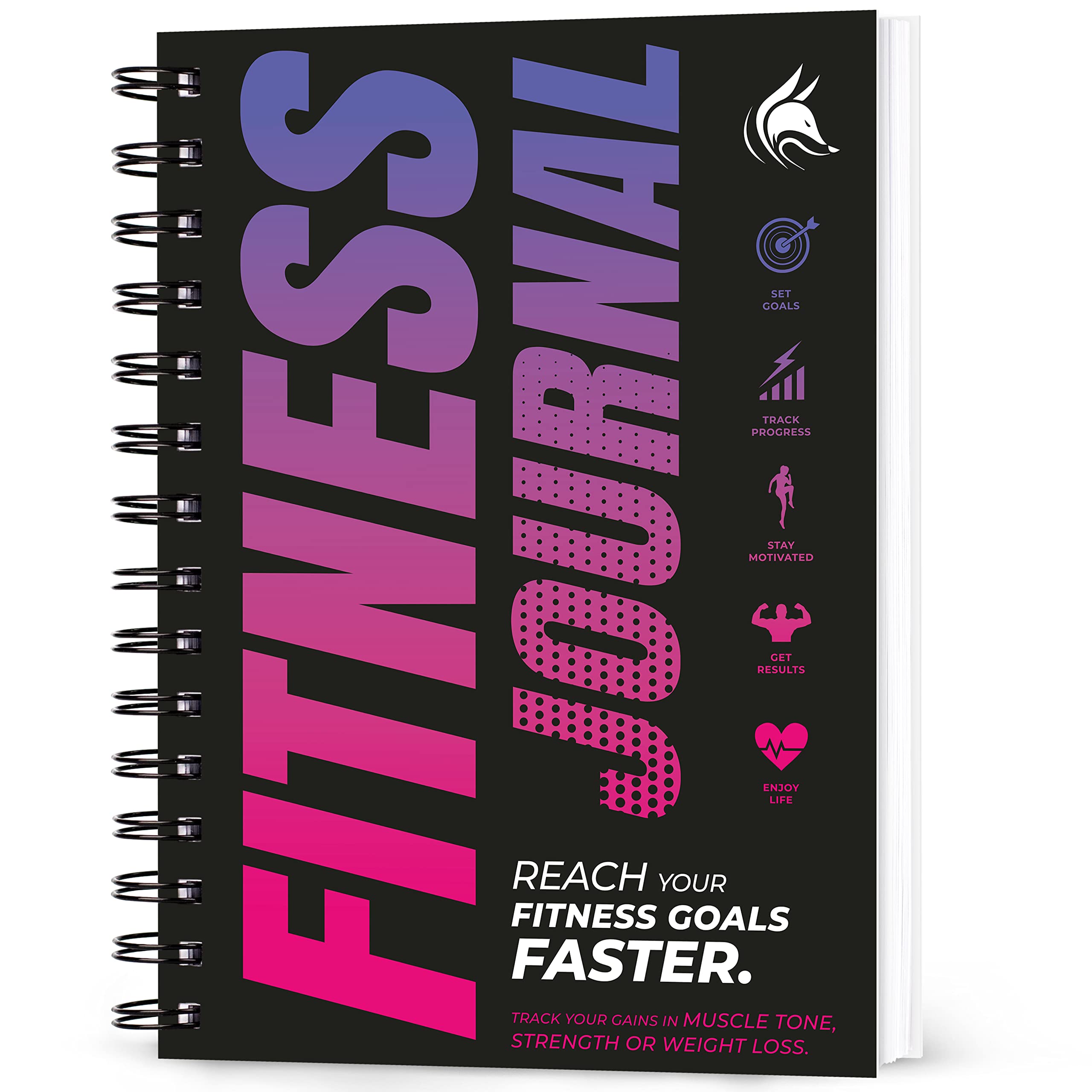 Clever Fox Fitness Journal & Workout Log Book - Daily Exercise Planner for Men & Women | Spiral-Bound with Laminated Cover, Thick A5 Pages (Pink/Dark Purple) | Perfect for Gym Tracking, Weight Loss Goals & Fitness Progress