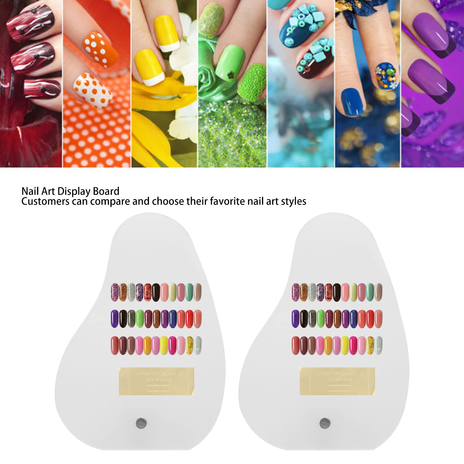 Professional Acrylic Nail Art Display Stand - Durable Nail Polish Holder for Home & Salon Use - Perfect for Nail Artists, Manicurists & DIY Nail Enthusiasts (Great for Nail Art Practice, Salon Displays & Photography)
