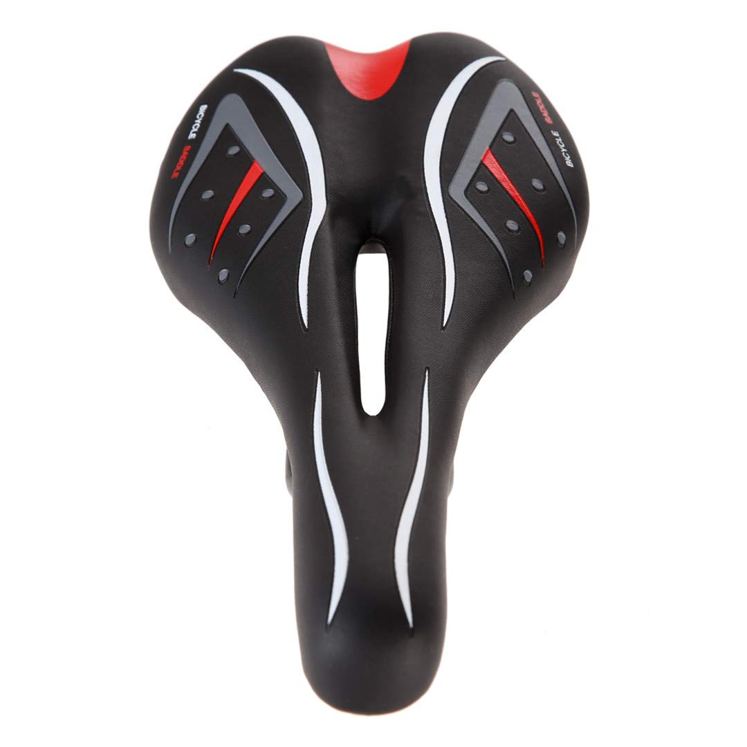 Danoensit Shock-Absorbing Breathable PVC Leather Bicycle Seat - Comfortable Soft Sponge Cushion for Mountain Bike, Road Bike, Commuting & Long-Distance Cycling