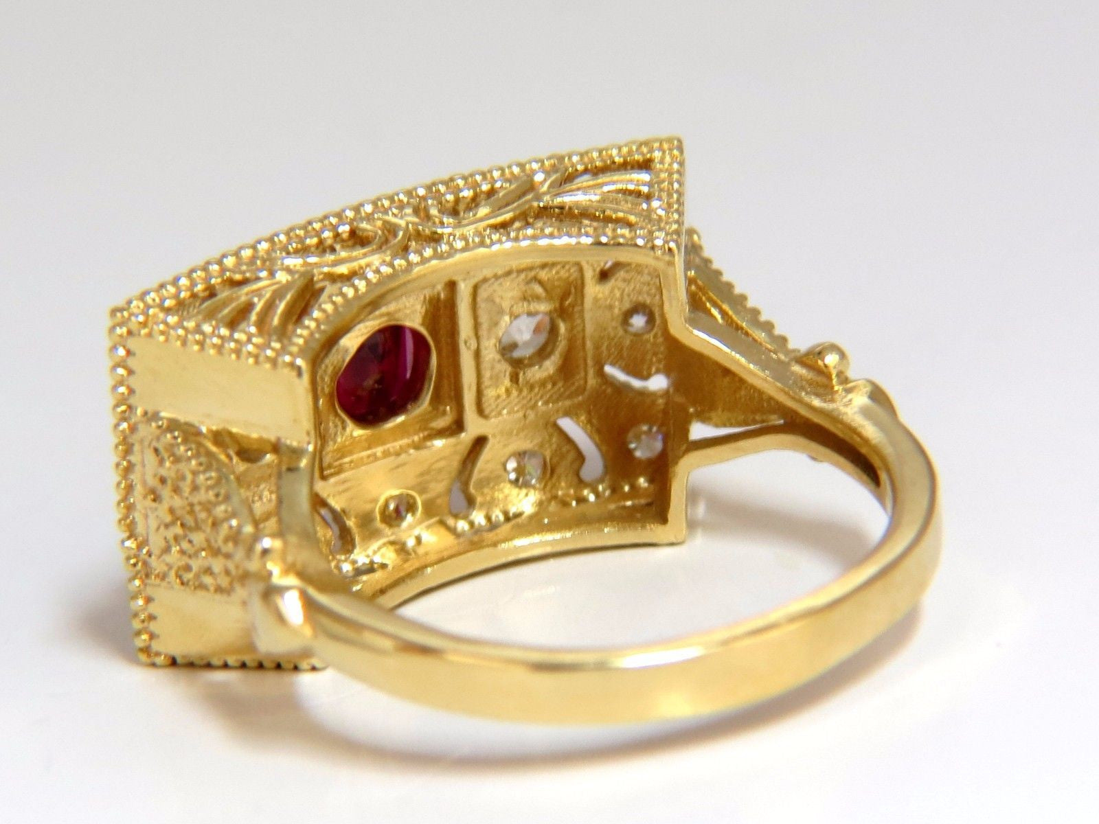 2.31CT GIA Certified Natural Cushion Cut Vivid Red Ruby Diamond Byzantine Ring in 18K Gold - Perfect for Engagement, Anniversary & Luxury Gifts