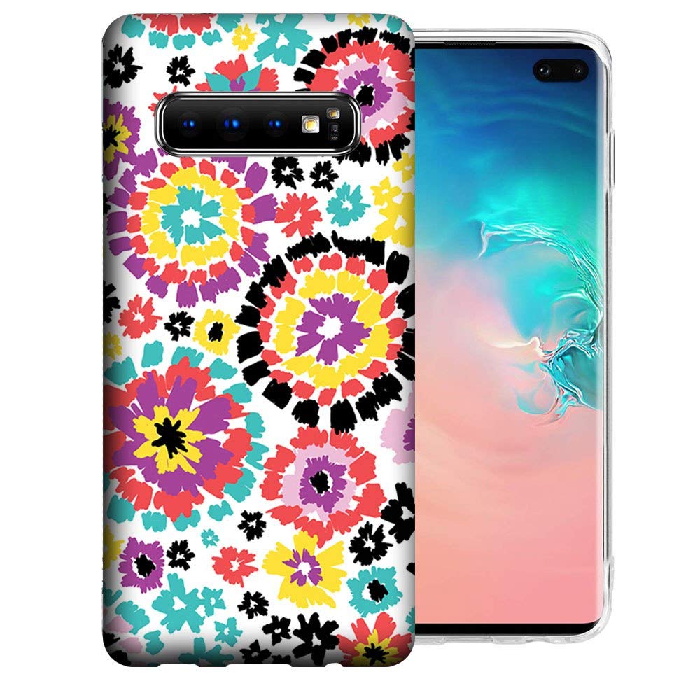 Samsung Galaxy S10 Plus Case, Fiesta Flowers Design Flexible TPU Gel Phone Cover - Perfect for Everyday Protection & Style