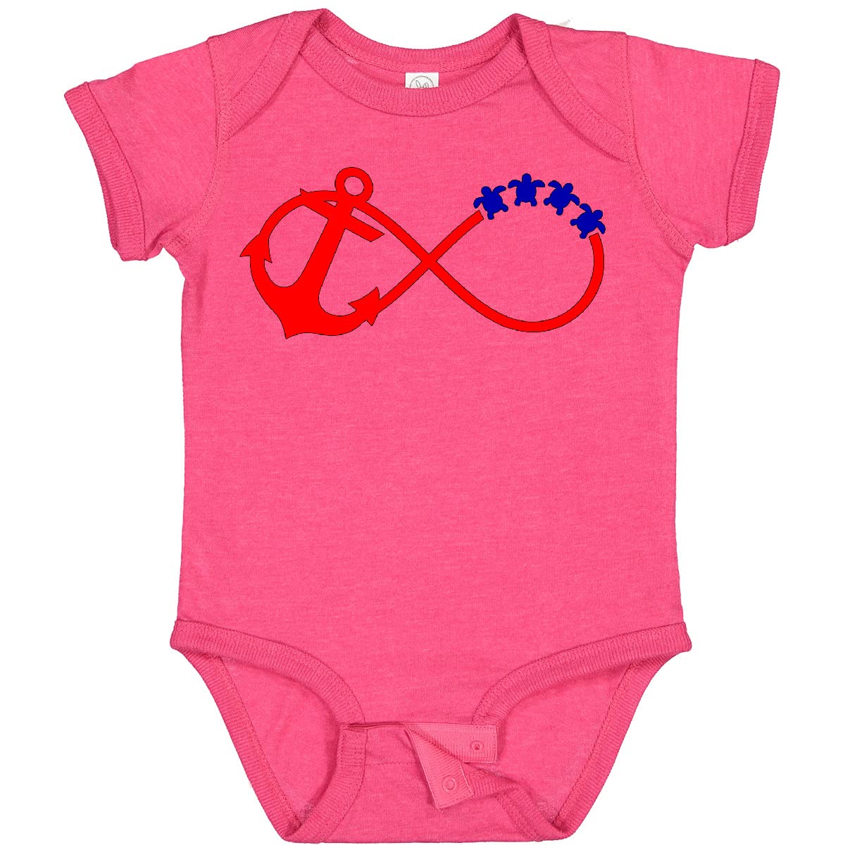 Inktastic Red Anchor Infinity Turtles Baby Bodysuit - Cute Nautical Themed Onesie for Newborns & Infants - Perfect for Beach Trips, Family Photos & Everyday Wear