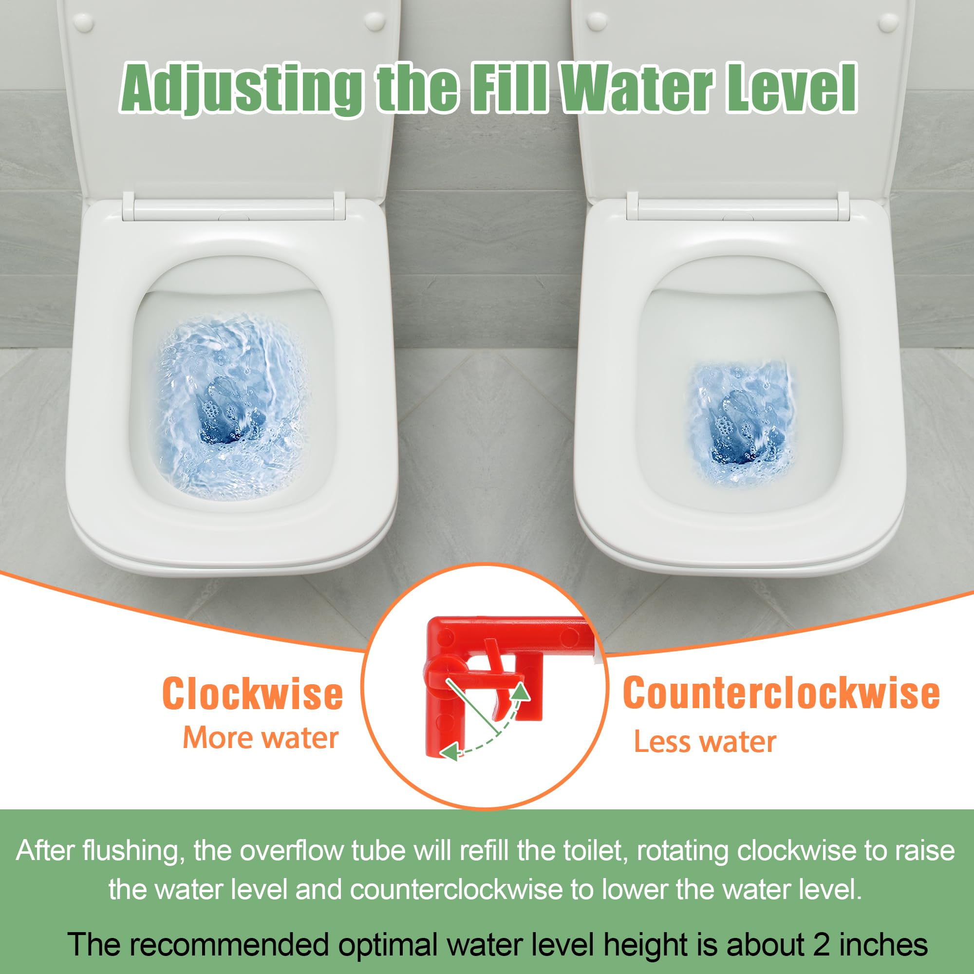 Saillong 3 Pack Universal Toilet Fill Valve Replacement Kit - Adjustable Height, Leak-Proof, Easy Installation for Toilet Tank Repair - Perfect for Home, RV, and Commercial Restroom Maintenance