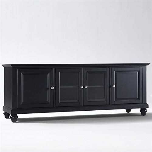 Crosley Cambridge 60-inch Low Profile TV Stand in Black - Modern Entertainment Center for Living Room, Bedroom & Home Theater Setup