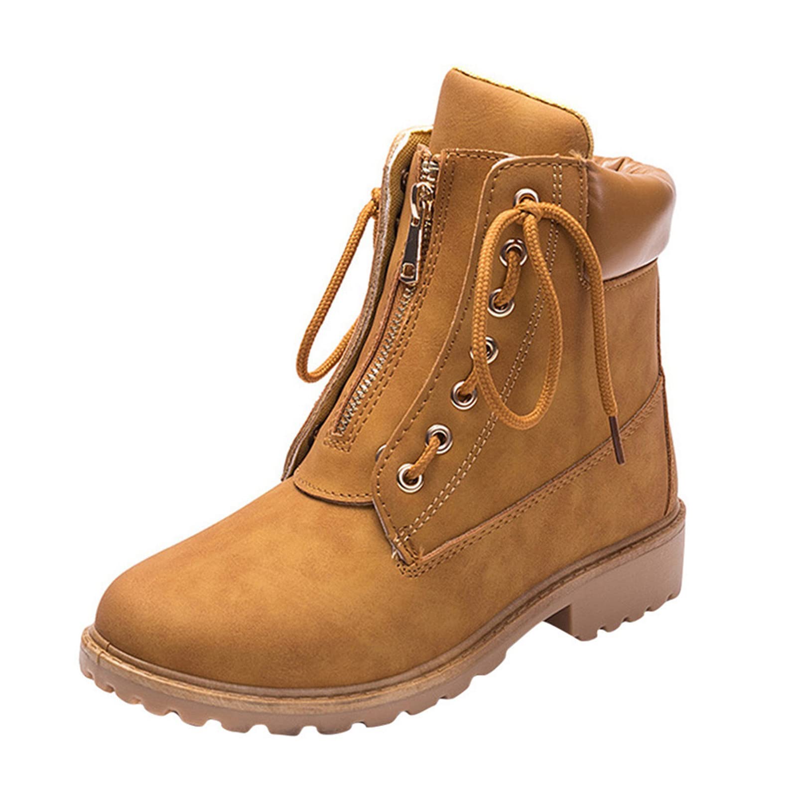 YUHAOTIN Women's 4th of July Peep Toe Heeled Boots - Short Warm Winter Ankle Boots with Arch Support | Leather Western Style Snow Boots for Holiday Parties, Christmas Gifts & Winter Fashion Outfits