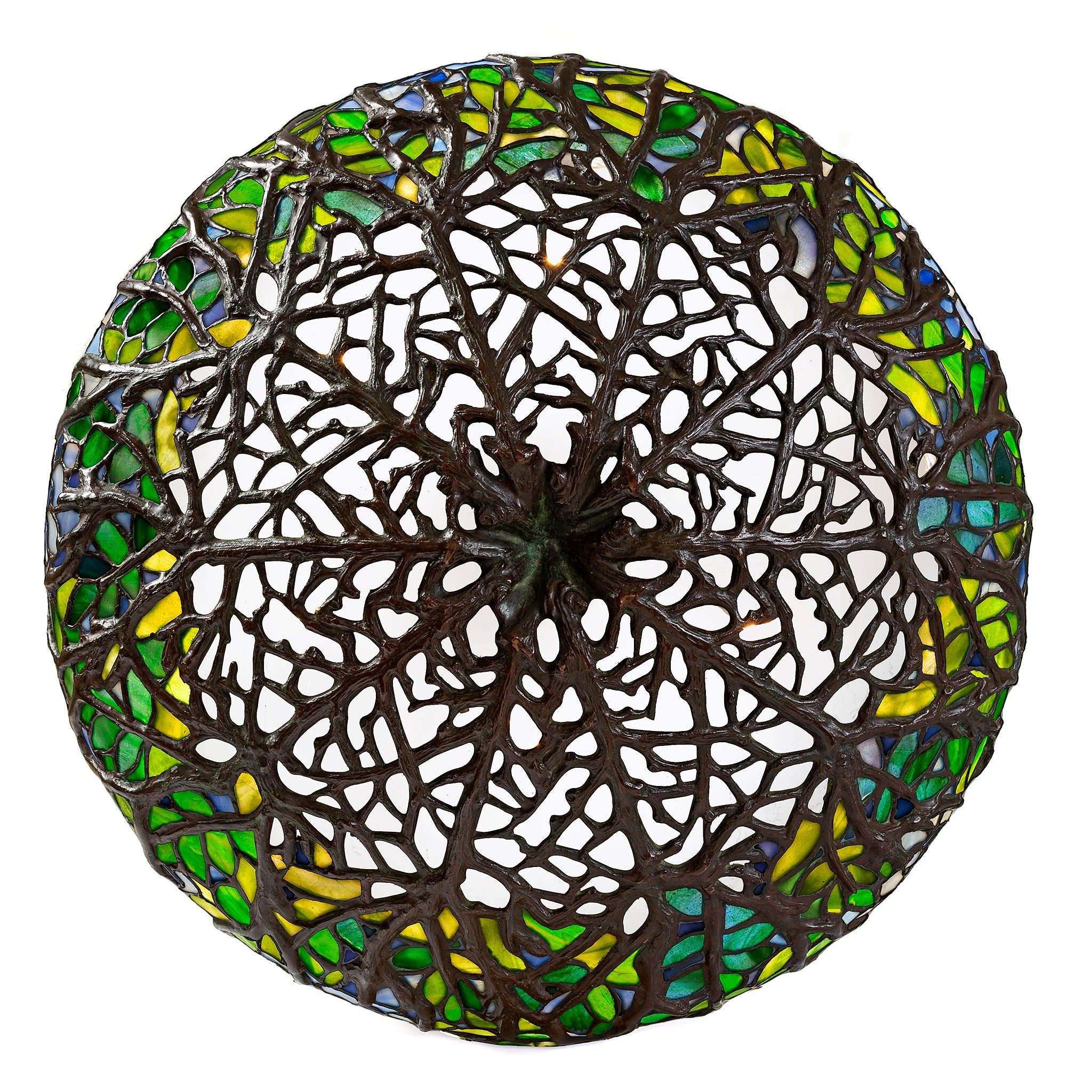 Tiffany Studios New York Wisteria Table Lamp - Antique Stained Glass Floral Desk Light for Living Room, Bedroom & Office Decor