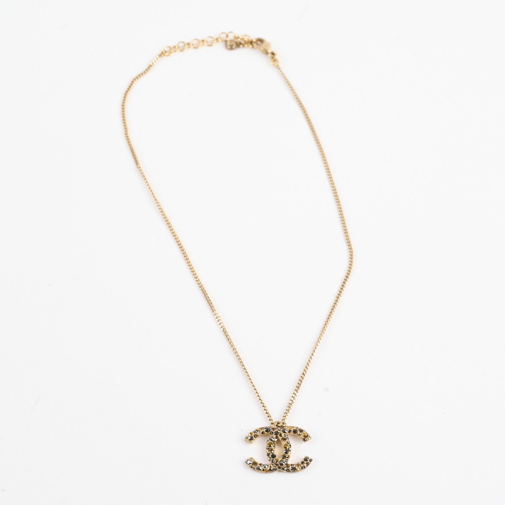 Chanel CC Logo Crystal Necklace for Women - Elegant Luxury Pendant Jewelry Gift for Birthday, Anniversary & Special Occasions