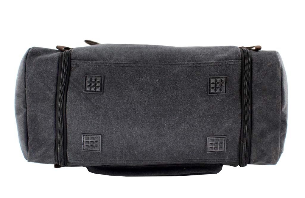 Stylish Canvas Weekender Bag - Durable Overnight Travel Tote & Shoulder Duffel Luggage for Women & Men | Perfect for Weekend Getaways, Gym, Beach Trips & Business Travel (Model 170804-02)