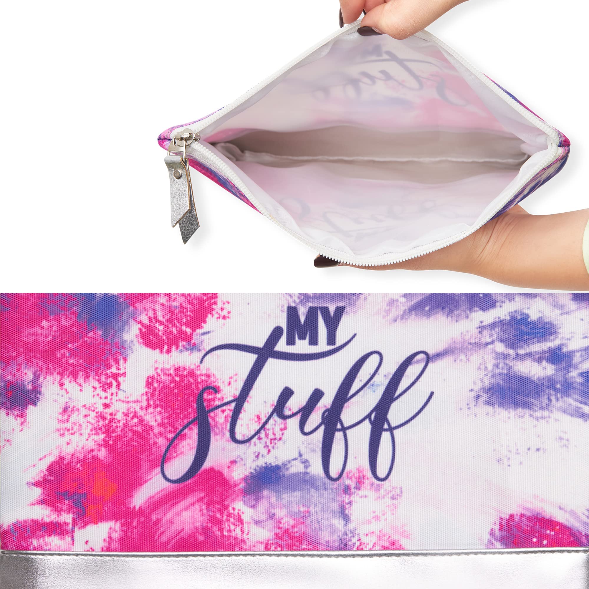 DOODLE Cosmetic Bag for Women - Waterproof Travel Makeup Pouch with Zipper, Portable Toiletry Organizer for Makeup Brushes, Lipstick, Skincare - Perfect for Vacation, Gym, Daily Use & Gift Giving