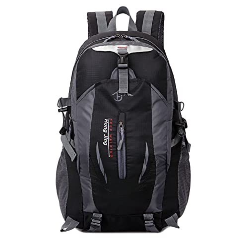 40L Outdoor Mountaineering Backpack for Men & Women - Waterproof Hiking Daypack for Climbing, Camping, Travel & Sports - Durable Black Trekking Bag for Adventure, Gym & Daily Use