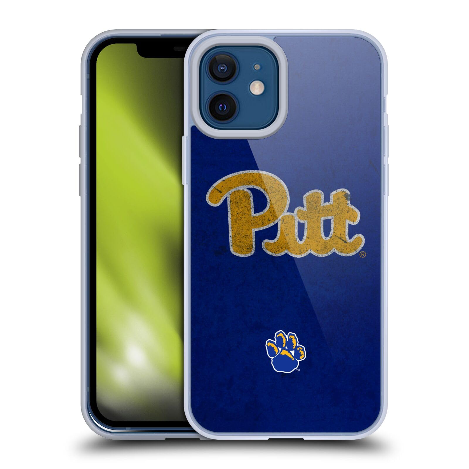 Officially Licensed University of Pittsburgh Distressed Soft Gel Phone Case for Apple iPhone 12 & iPhone 12 Pro - Durable Protective Cover for School Spirit & Everyday Use