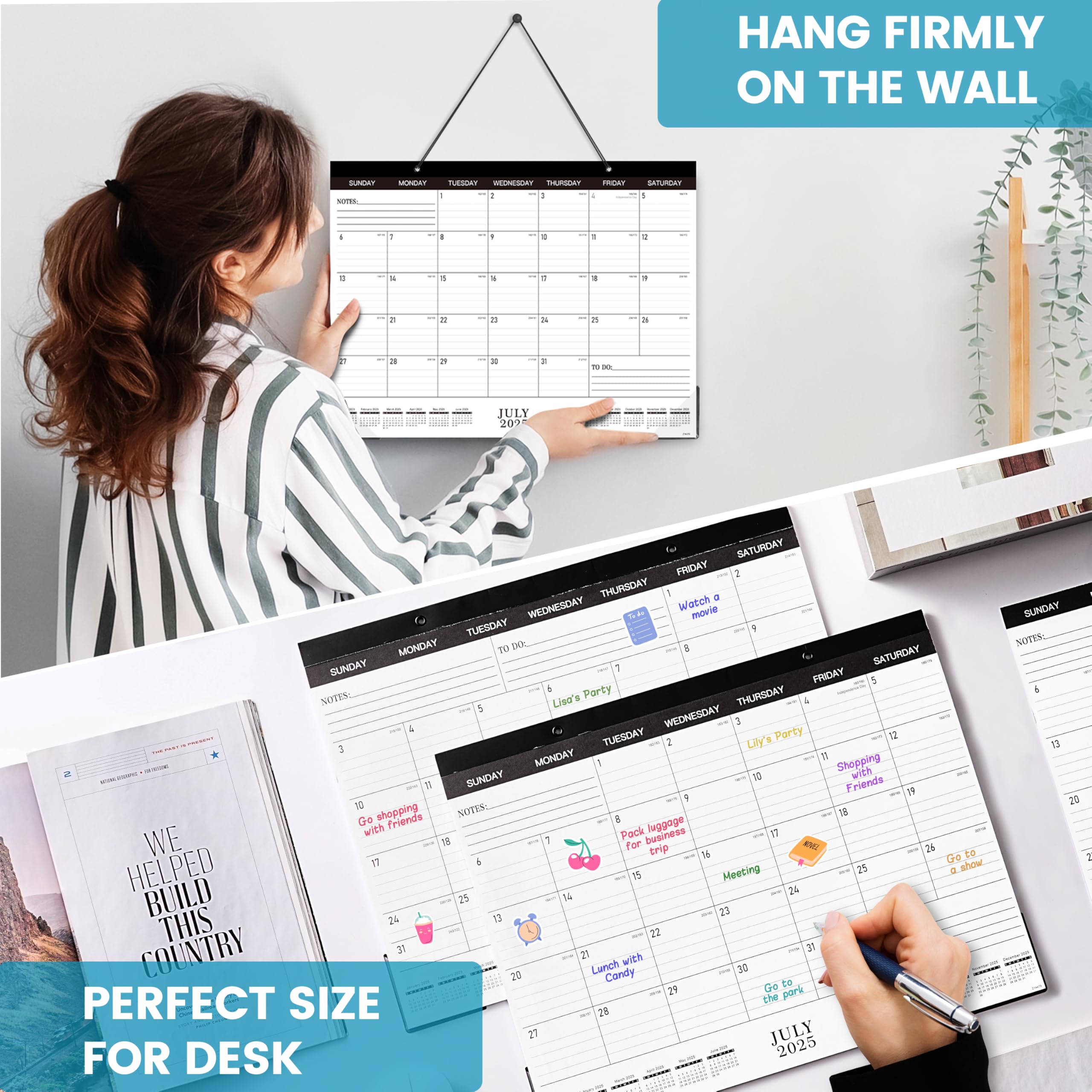 2025-2026 18-Month Desk & Wall Calendar (July 2025 - December 2026) | 14.6