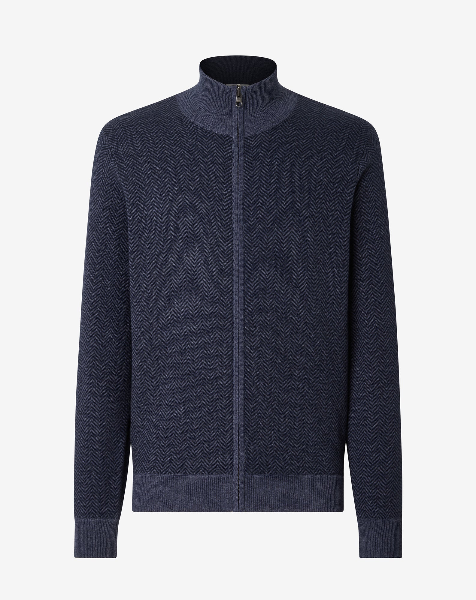 Premium Corneliani Cashmere Silk Blend Zip Knit Sweater - Navy Blue | Luxury Winter Pullover for Men | Perfect for Business Casual & Evening Events