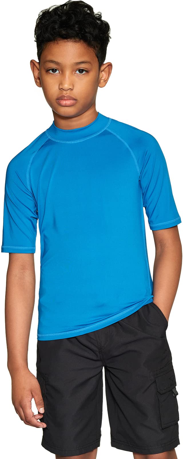TSLA UPF 50+ Kids Sun Protection Rash Guard - Short Sleeve UV Swim Shirt for Boys & Girls - SPF Surf & Water Shirt for Swimming, Beach, Pool, and Outdoor Activities