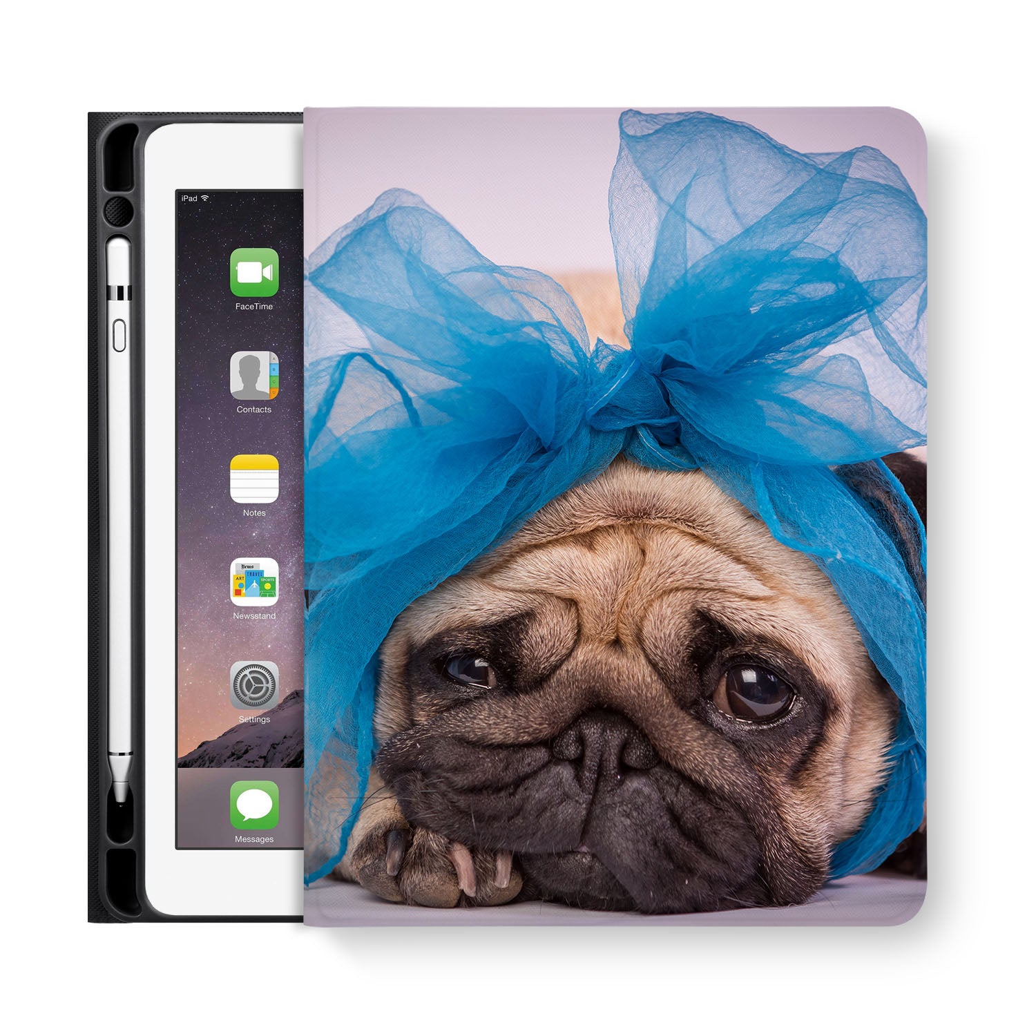 Premium iPad Folio Case with Dog Pattern - Slim Protective Cover for iPad 7th/8th Gen, iPad Air 3rd Gen | Perfect for Work, School & Travel Accessories