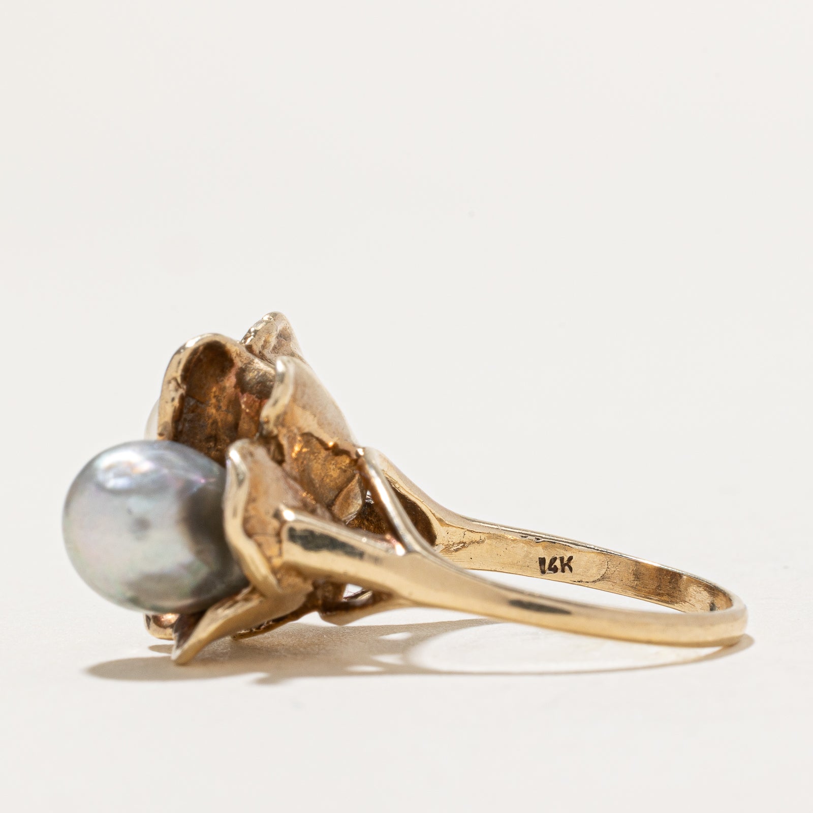 Two Stone Pearl Flower Cocktail Ring for Women - Size 6 | Elegant Statement Jewelry for Parties, Weddings & Special Occasions