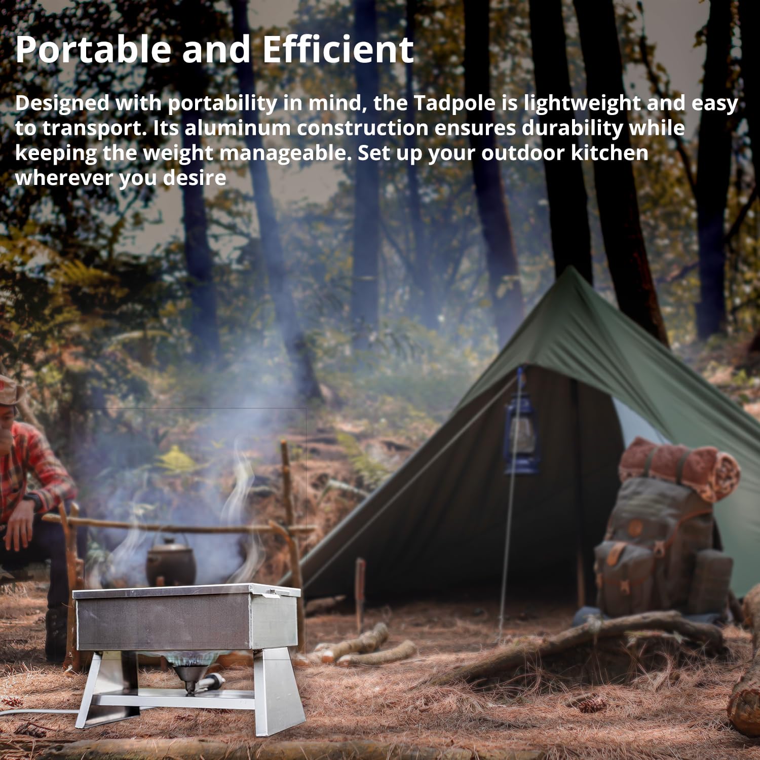 Deep South Steamers Tadpole - Portable Aluminum Propane Steamer for Outdoor Cooking, Camping, Tailgating & Picnics | Compact & Lightweight Design for Easy Transport