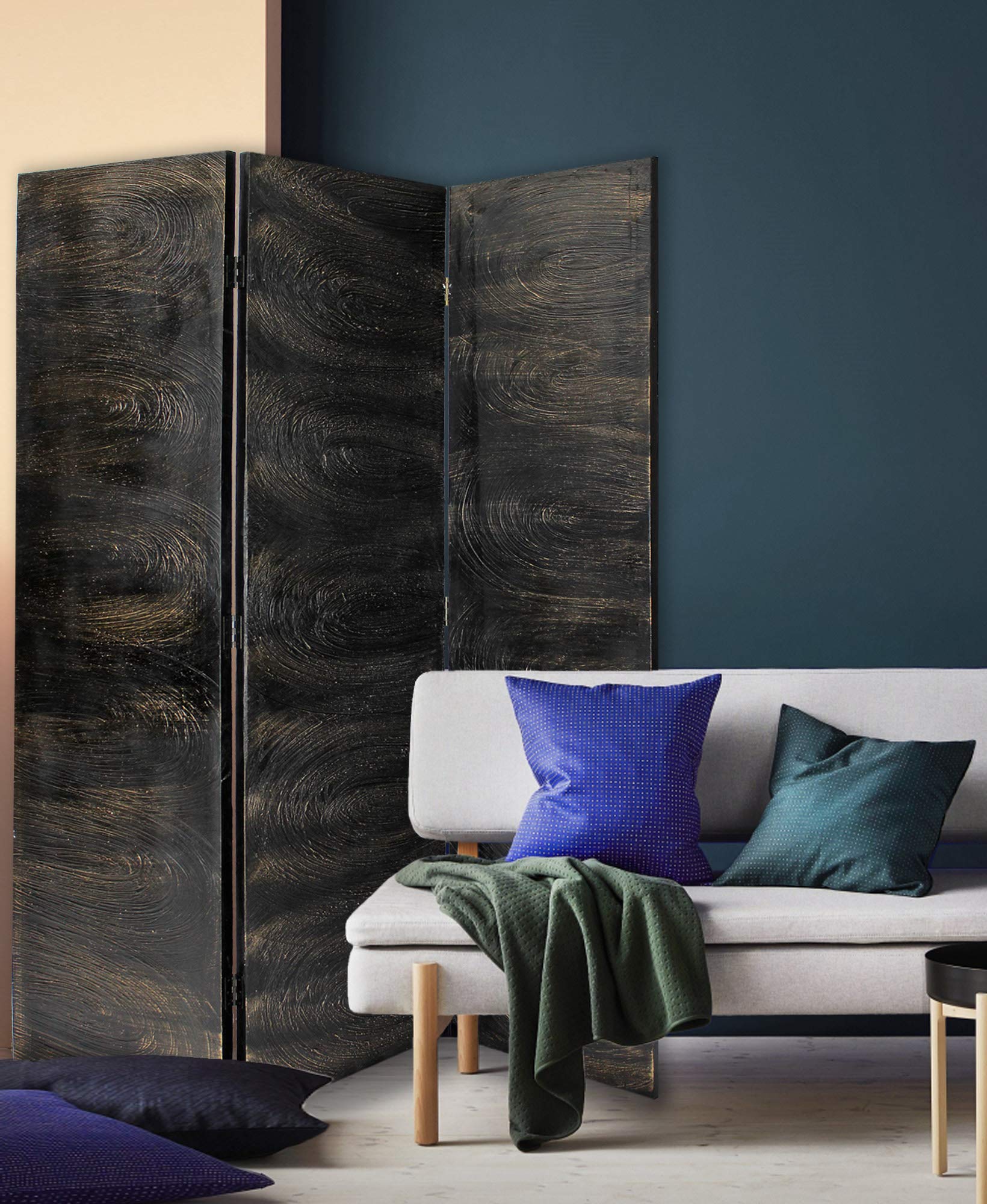Large Brown Screen Gems Room Divider - Freestanding Privacy Partition for Home, Office & Studio - Perfect for Creating Separate Spaces in Living Rooms, Bedrooms or Workspaces