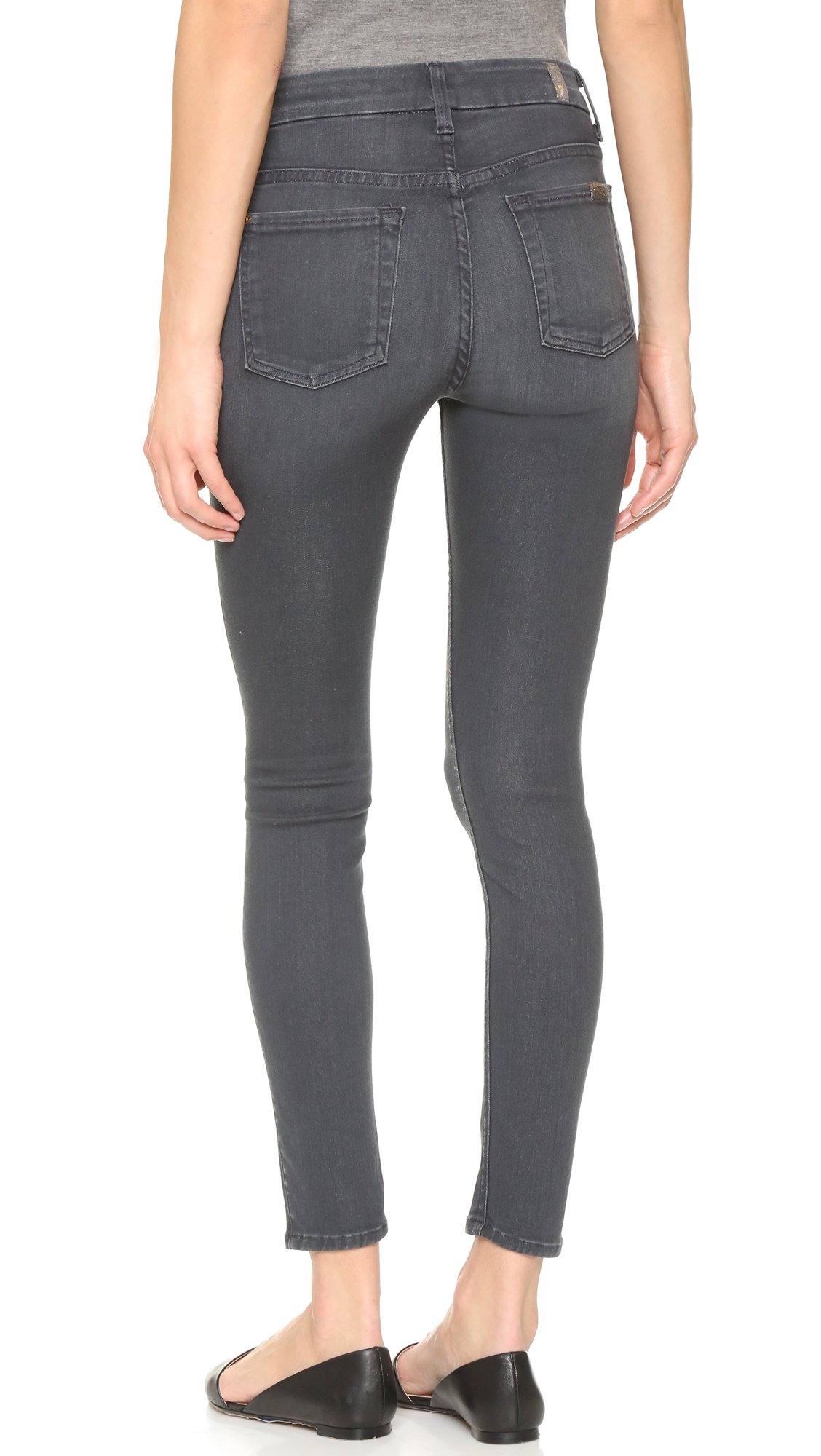 7 For All Mankind Women's High Rise Skinny Fit Ankle Jeans - Slimming Stretch Denim Pants for Casual Wear & Night Out