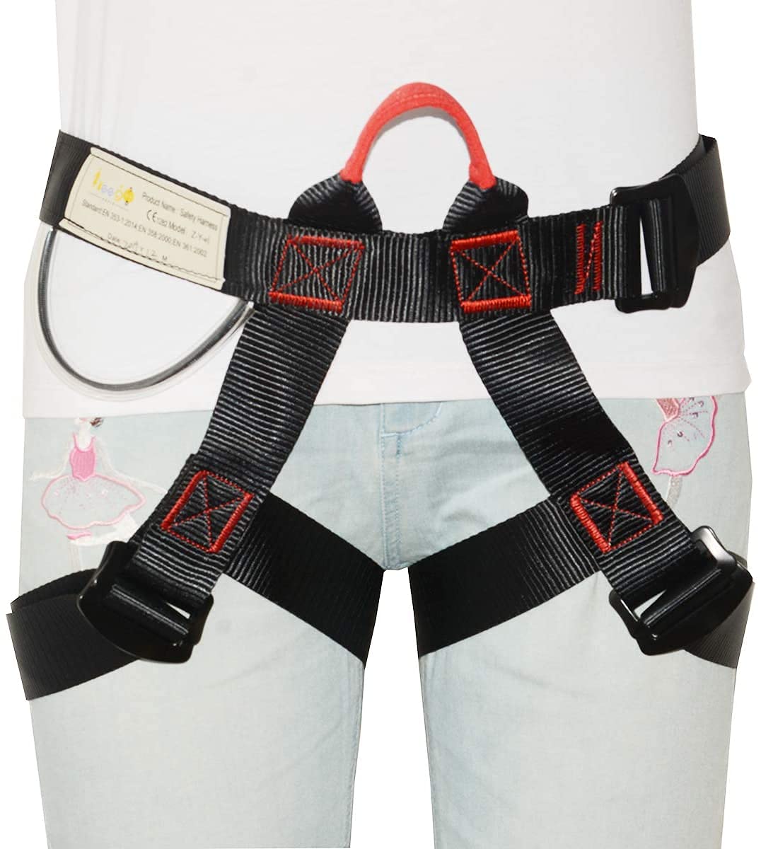 Climbing Gear Set for Rock Climbing, Rappelling, Ziplining, Fire Rescue & Tree Climbing - Durable Half Body Harness for Outdoor Adventures and Emergency Situations