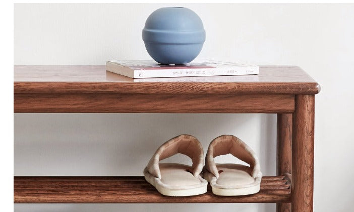 Solid Oak Wood Shoe Storage Bench with Seat | Entryway Organizer for Shoes, Boots & Accessories | Perfect for Hallway, Mudroom & Bedroom Storage