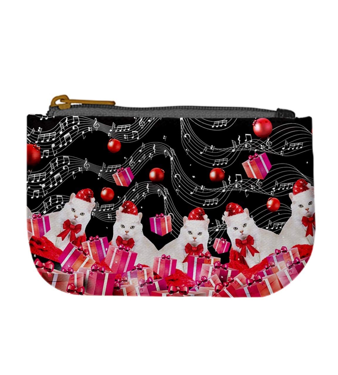 Cute Kitty Cats Pattern Galaxy Hand Drawn Mini Coin Purse with Zipper - Small Change Wallet for Women, Girls & Teens - Perfect for Cash, Coins, Cards & Daily Essentials (Ideal for Shopping, Travel & Gift Giving)