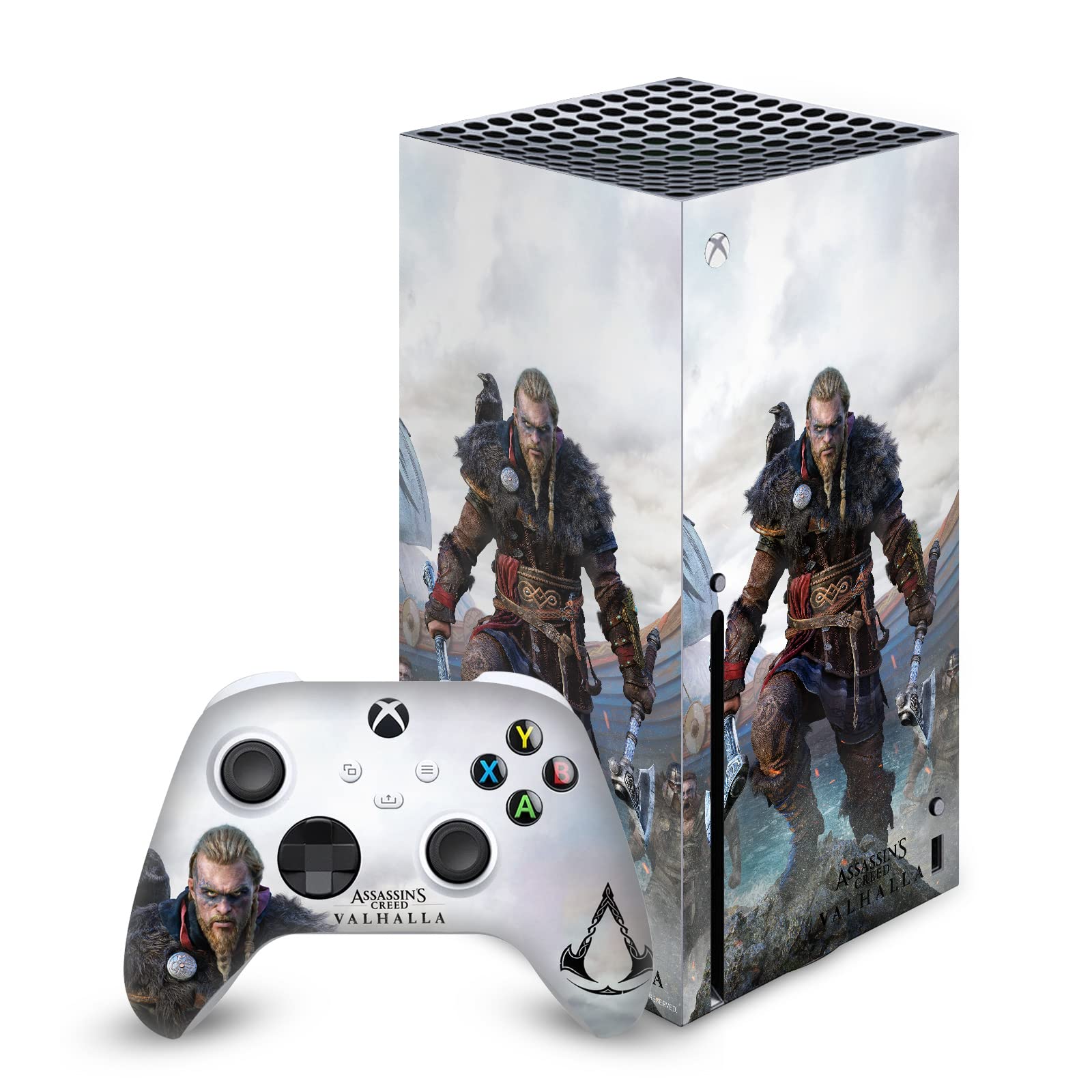 Officially Licensed Assassin's Creed Valhalla Eivor Matte Vinyl Sticker Skin Decal for Xbox Series X Console & Controller - Gaming Accessories for Xbox Fans & Collectors - Perfect for Customizing Your Gaming Setup